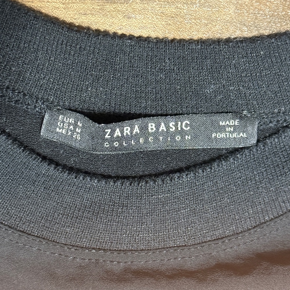 Zara Basic Collection Asymmetrical Black Top Size… - image 4